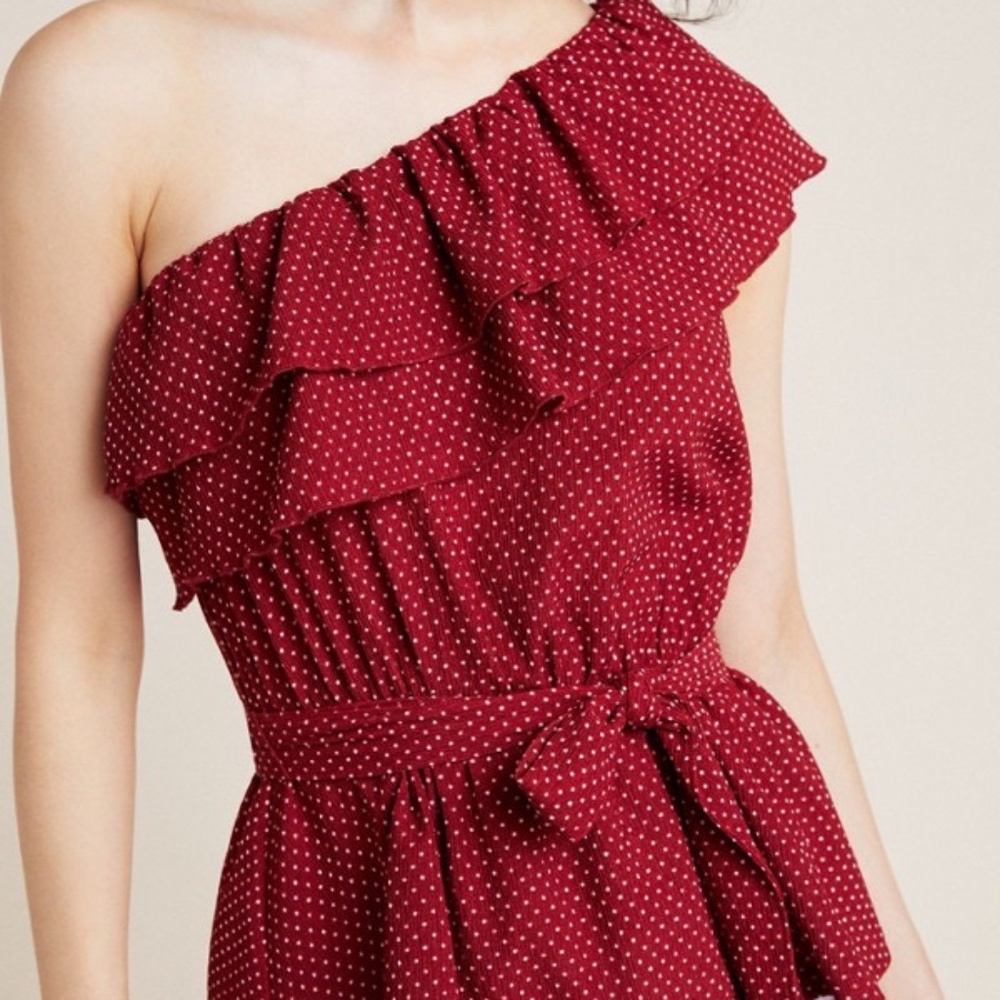 Maeve Rita Ruffled One-Shoulder Top